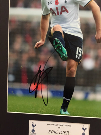 TOTTENHAM - ERIC DIER - SIGNERT BILDE MED EKTEHETSGARANTI/COA
