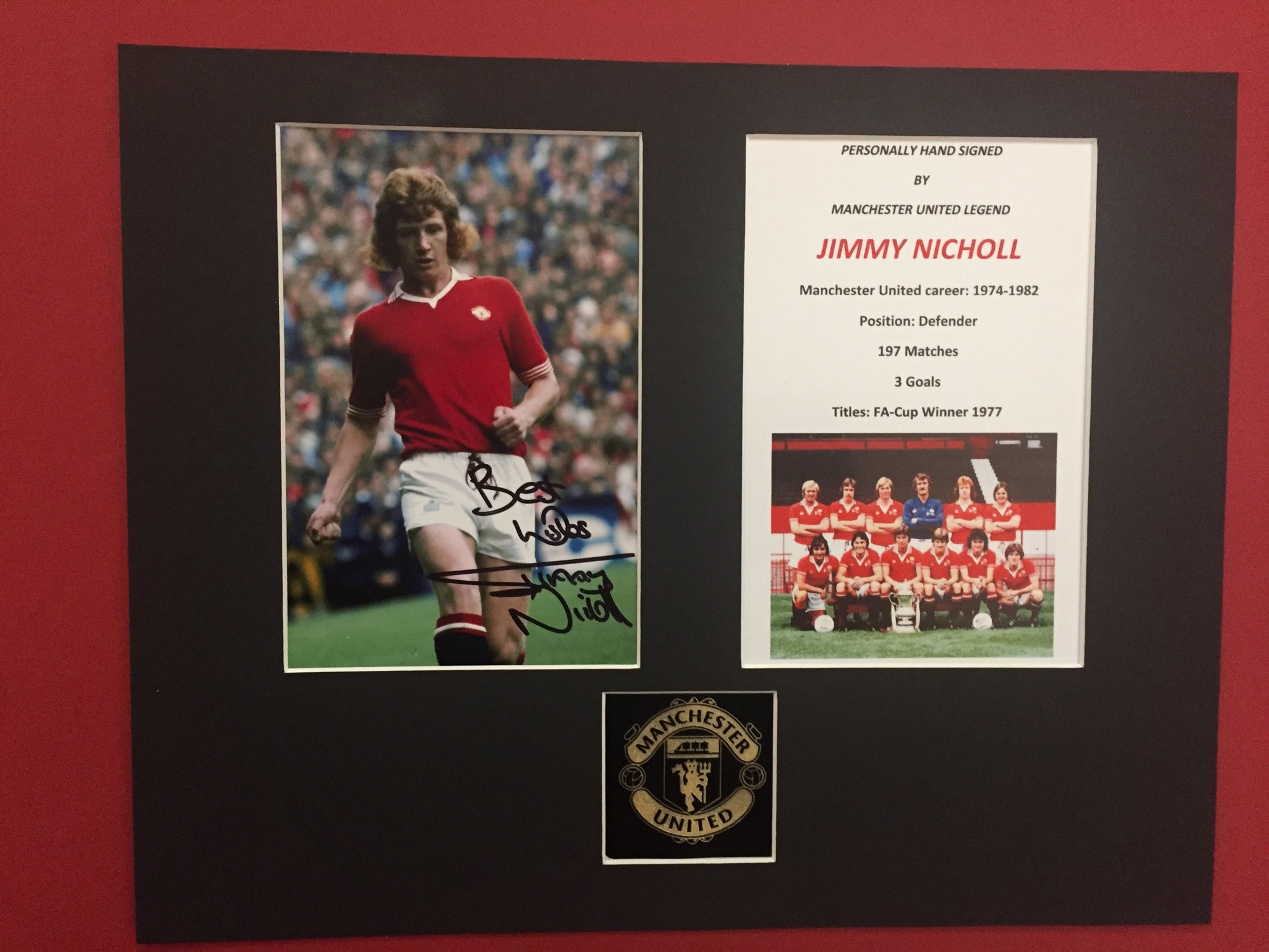 JIMMY NICHOLL - SIGNERT BILDE MED EKTEHETSBEVIS/COA