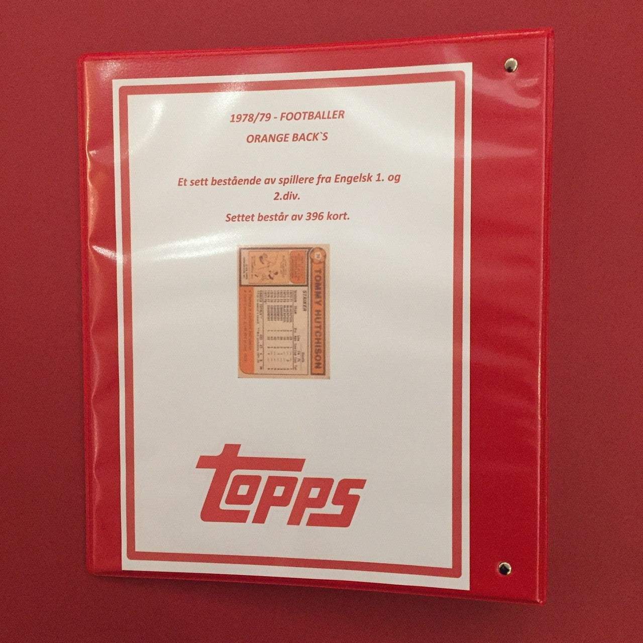 SAMLEPERM FOR TOPPS FOTBALLKORT 1978/79