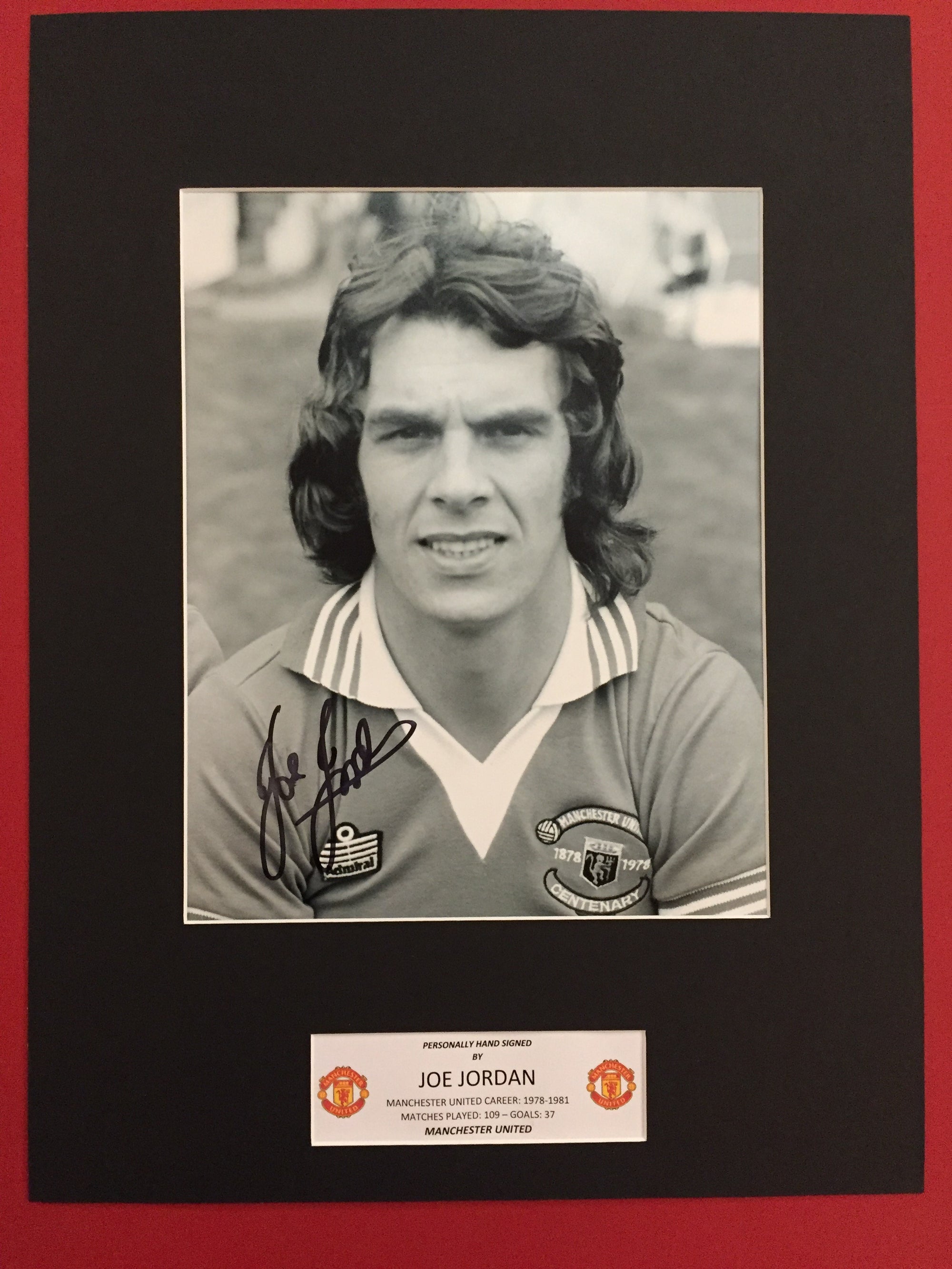 JOE JORDAN - SIGNERT BILDE MED EKTEHETSBEVIS/COA