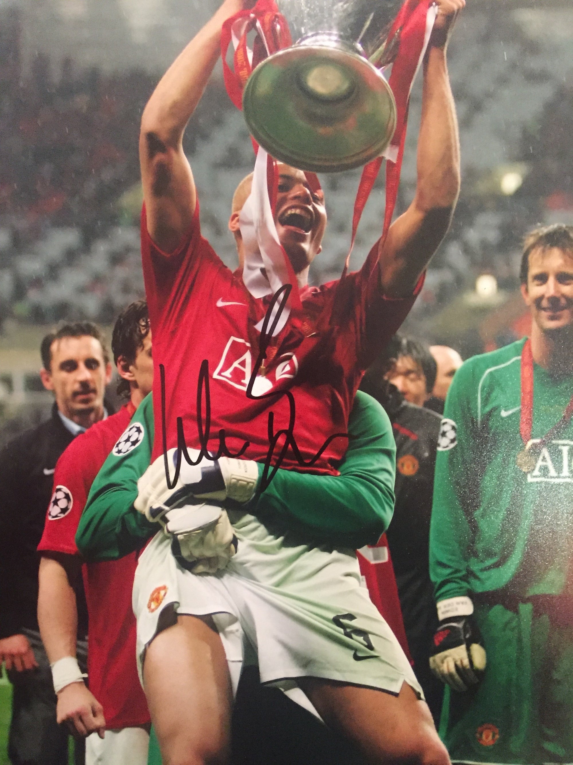 MANCHESTER UNITED - WES BROWN - SIGNERT BILDE MED EKTEHETSGARANTI/COA