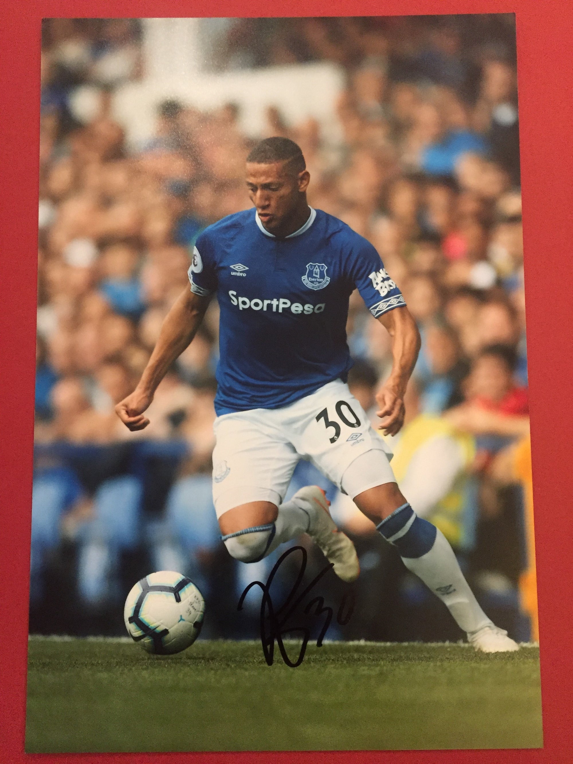 EVERTON - RICHARLISON - SIGNERT BILDE MED EKTEHETSBEVIS/COA