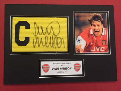 PAUL MERSON - SIGNERT KAPTEINSBIND MED EKTEHETSBEVIS/COA