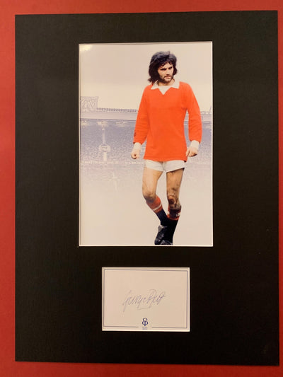 GEORGE BEST - SIGNERT FOTOMONTASJE MED EKTEHETSBEVIS/COA
