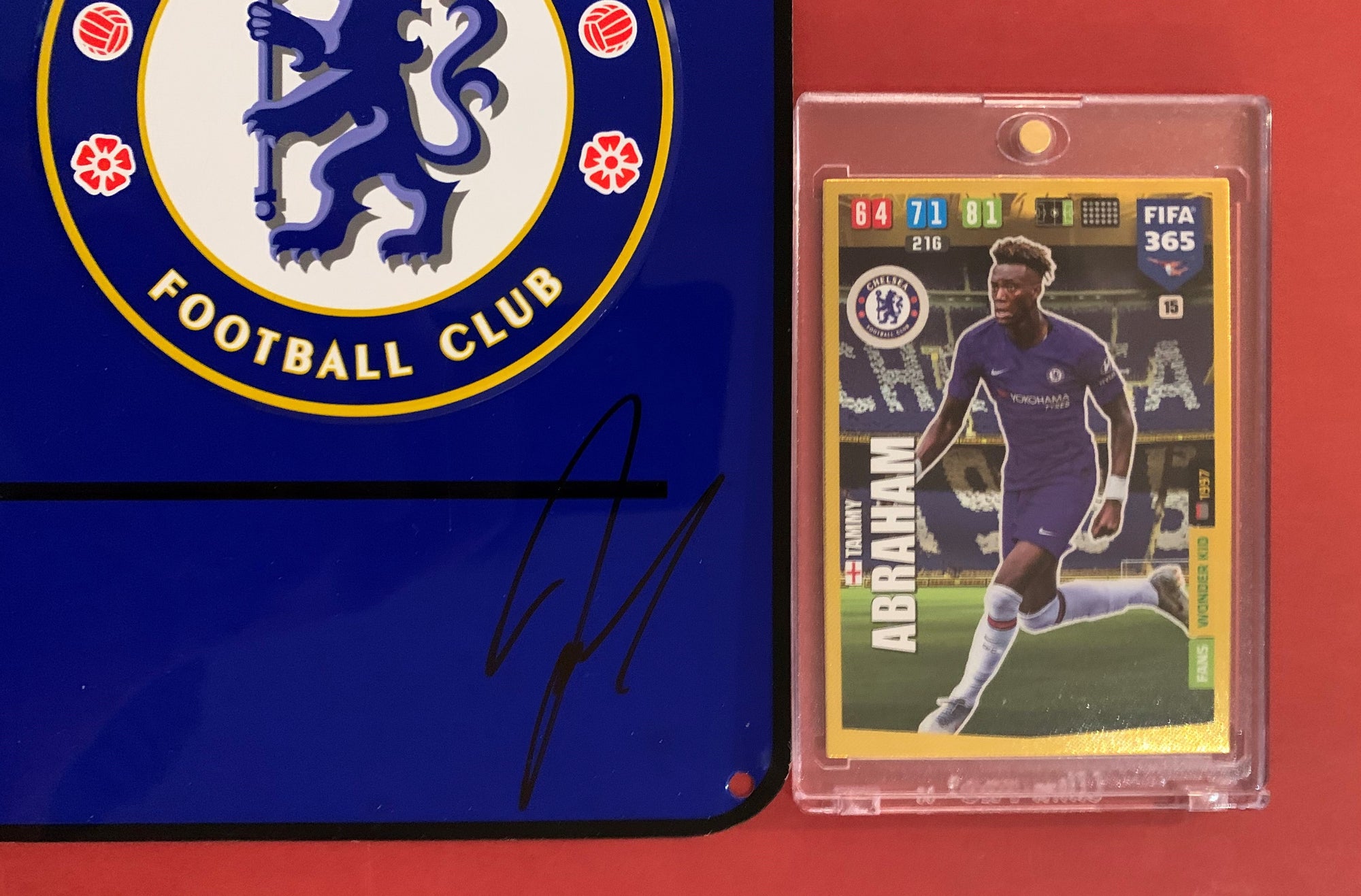 CHELSEA - TAMMY ABRAHAM - SIGNERT STAMFORD BRIDGE SKILT MED EKTEHETSEVIS/COA