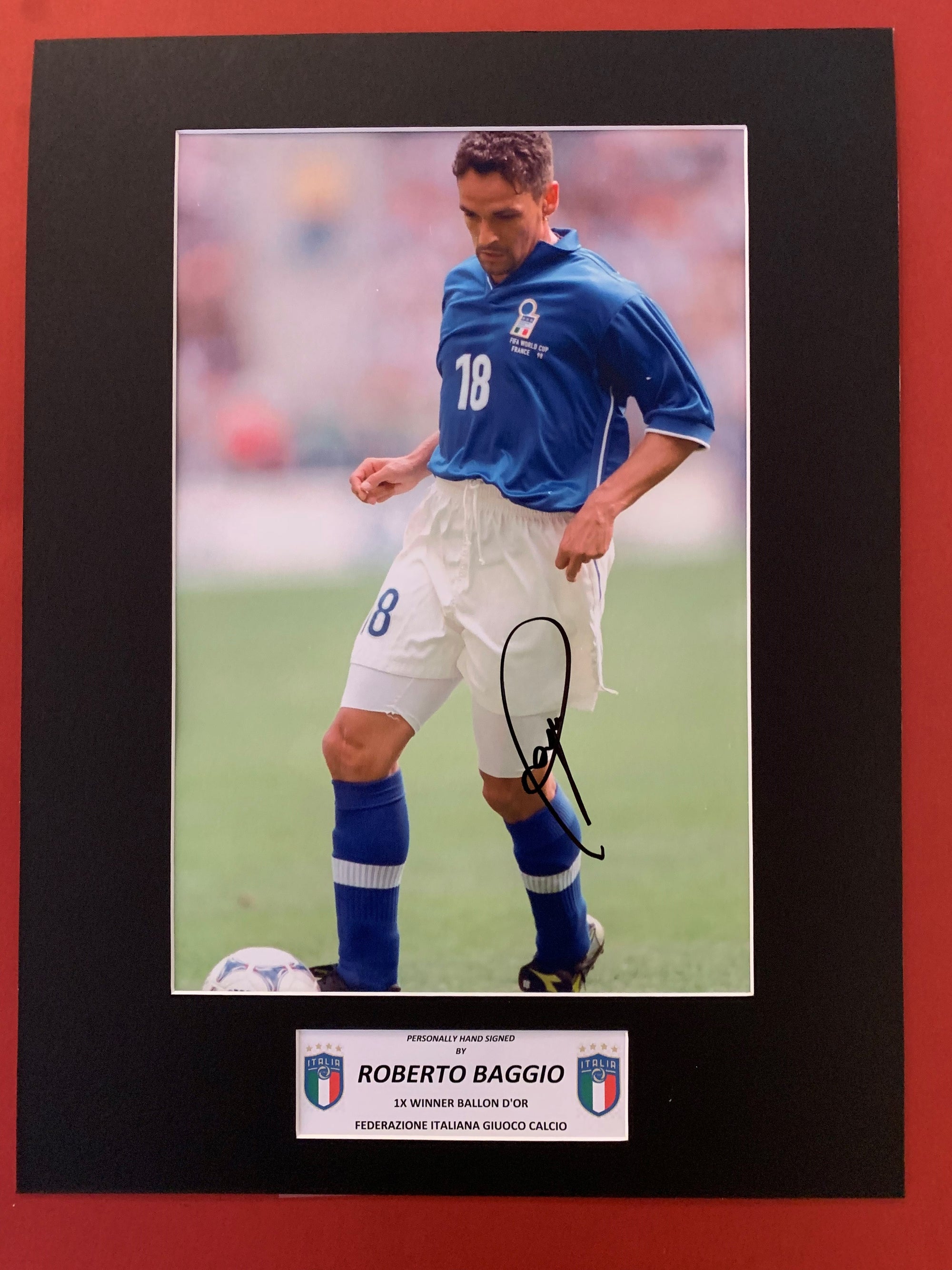 ROBERTO BAGGIO - SIGNERT BILDE MED EKTEHETSBEVIS/COA