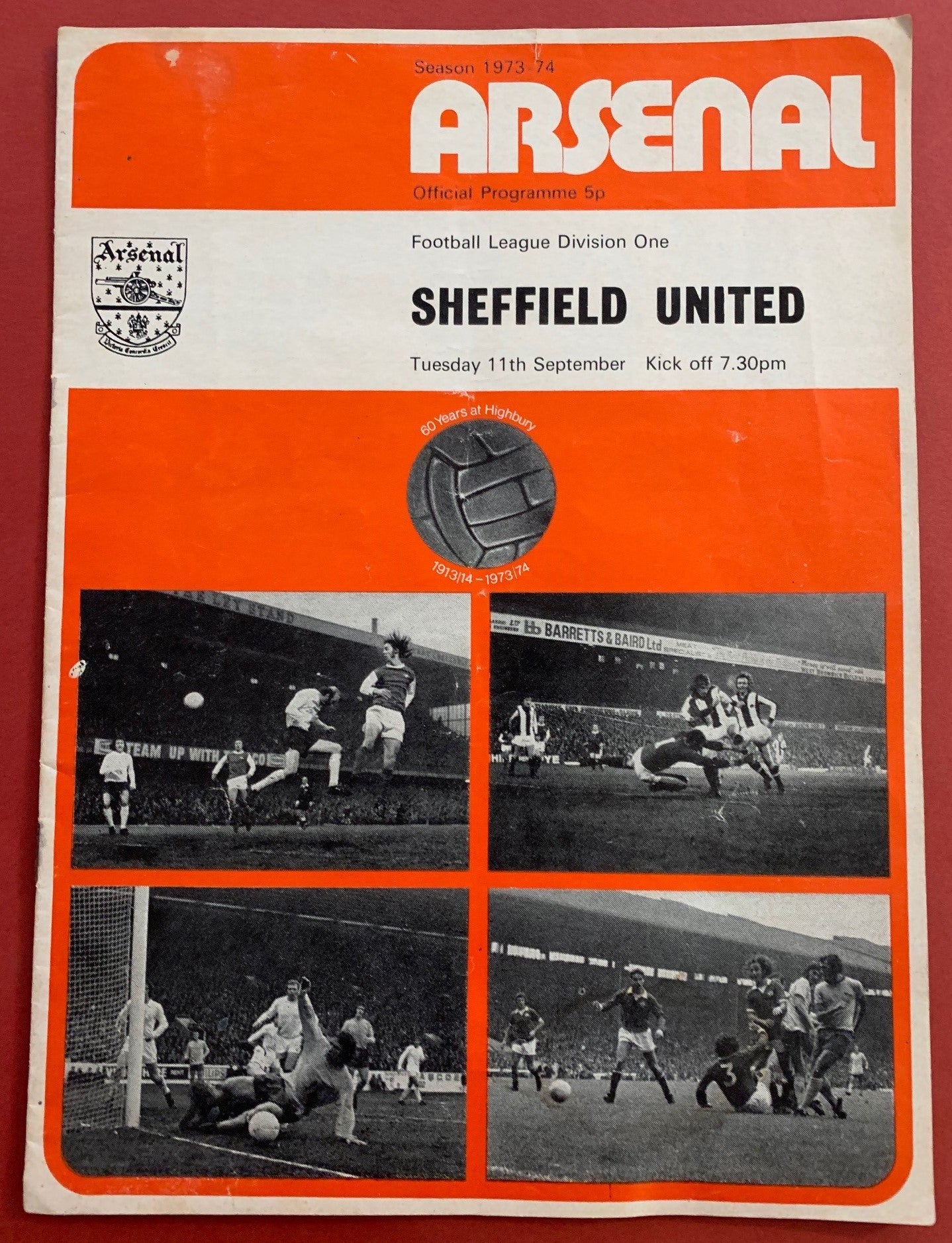 1973-11.9 - ARSENAL VS SHEFFIELD UNITED