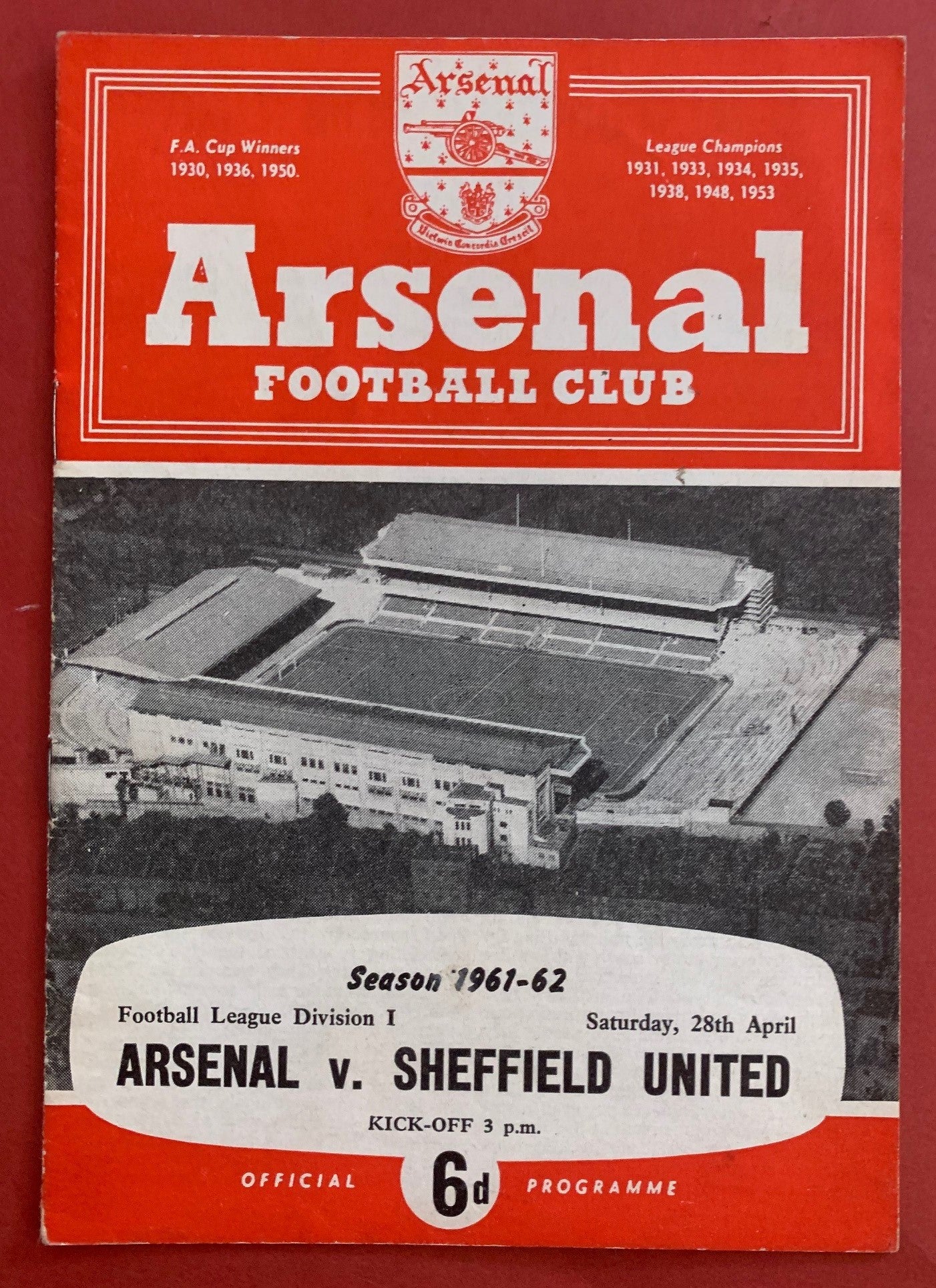 1962-28.4 - ARSENAL VS SHEFFIELD UNITED