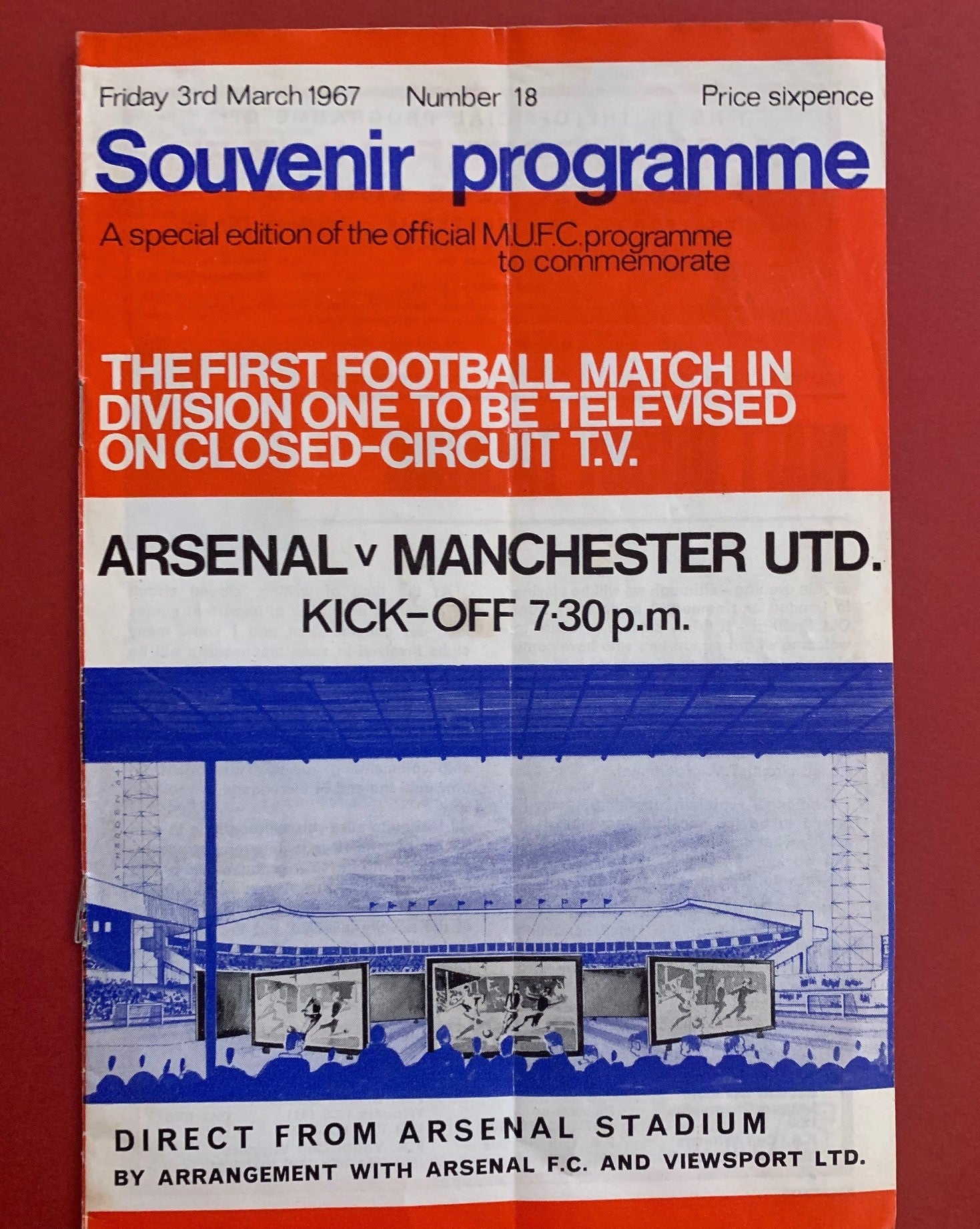 1967-3.3 - MANCHESTER UNITED VS ARSENAL - SOUVENIR PROGRAMME