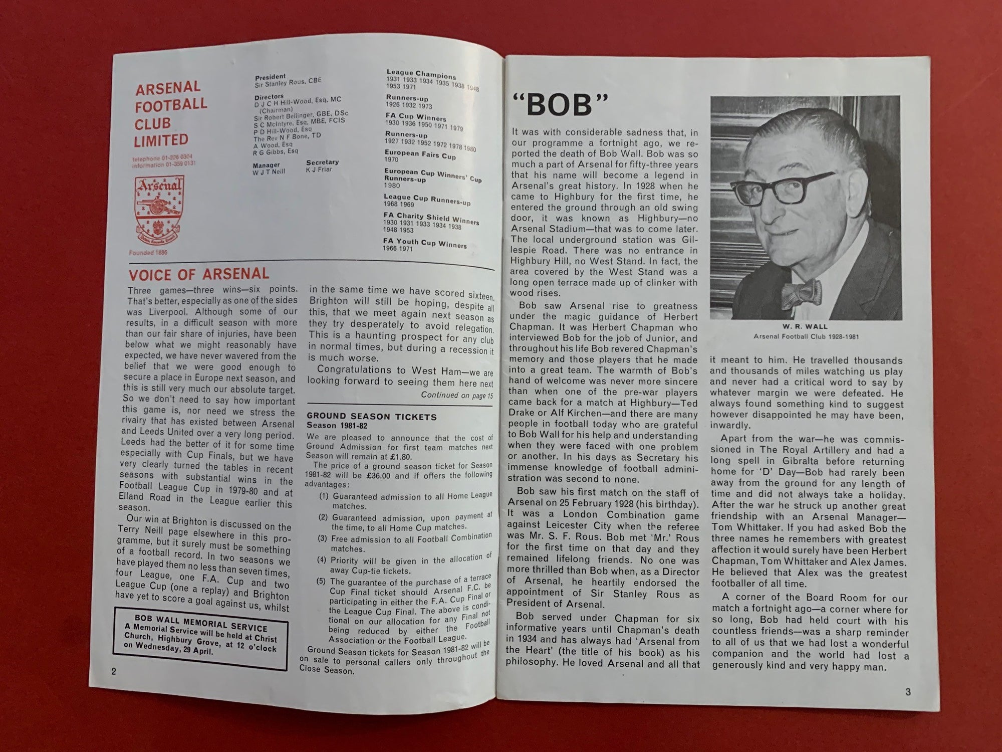 1981-11.4 - ARSENAL VS LEEDS UNITED