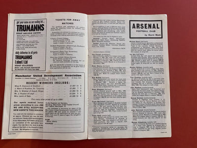 1967-3.3 - MANCHESTER UNITED VS ARSENAL - SOUVENIR PROGRAMME