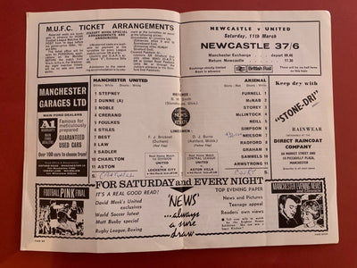 1967-3.3 - MANCHESTER UNITED VS ARSENAL - SOUVENIR PROGRAMME