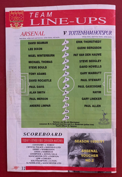 1990-1.9 - ARSENAL VS TOTTENHAM HOTSPUR
