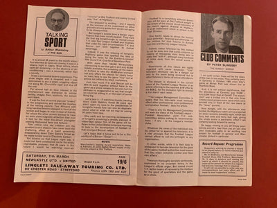 1967-3.3 - MANCHESTER UNITED VS ARSENAL - SOUVENIR PROGRAMME
