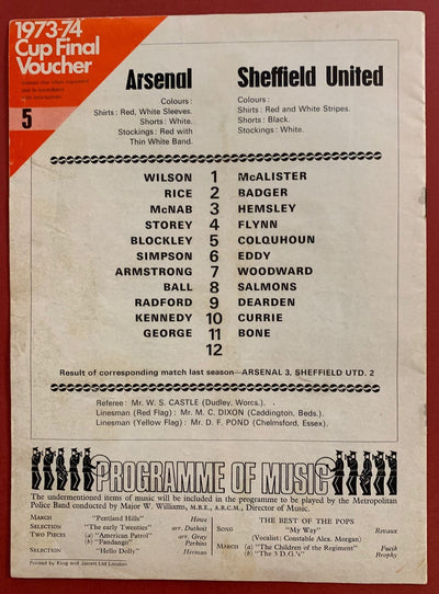 1973-11.9 - ARSENAL VS SHEFFIELD UNITED