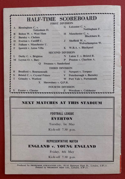 1962-28.4 - ARSENAL VS SHEFFIELD UNITED