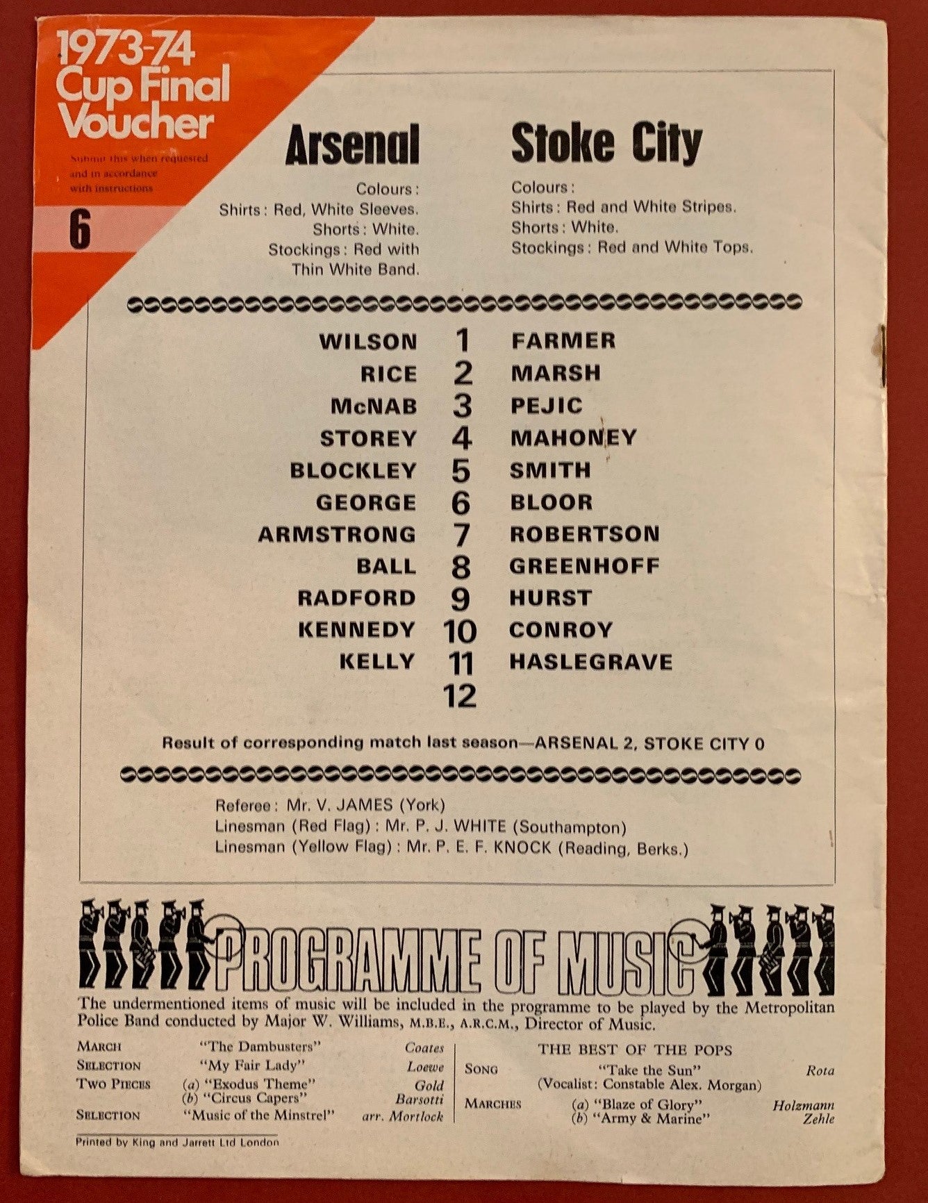 1973-22.9 - ARSENAL VS STOKE CITY