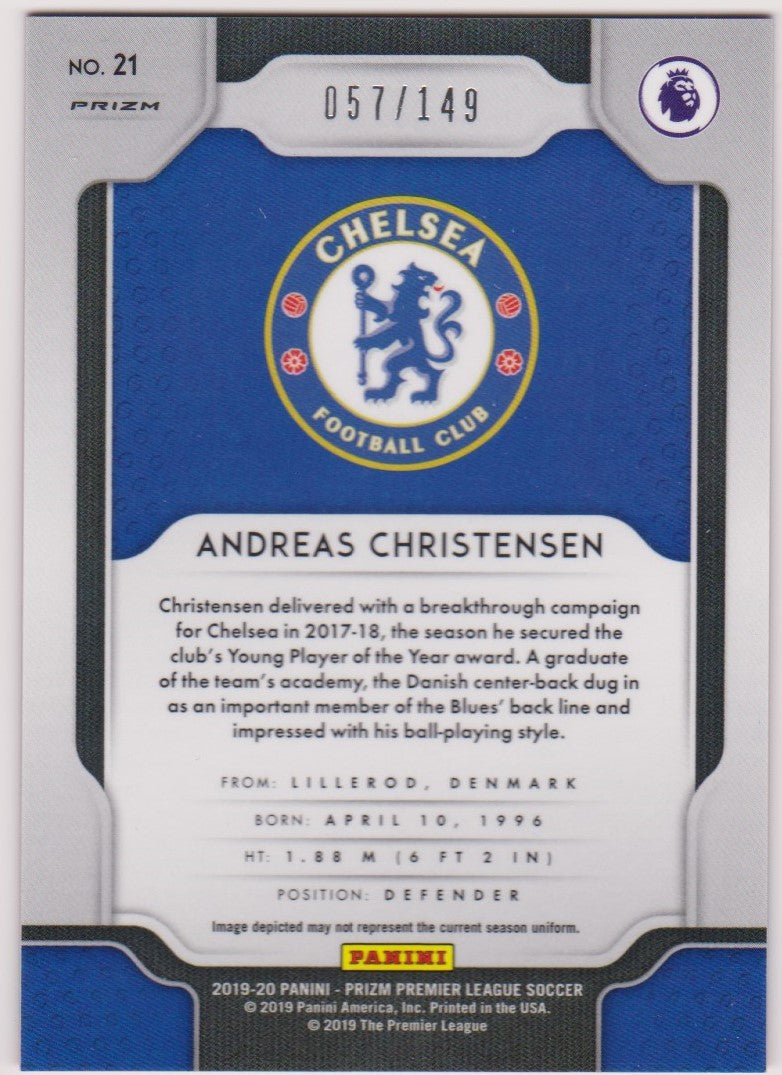 #/149-RED. 021. ANDREAS CHRISTENSEN - CHELSEA - CARD 57 OF 149