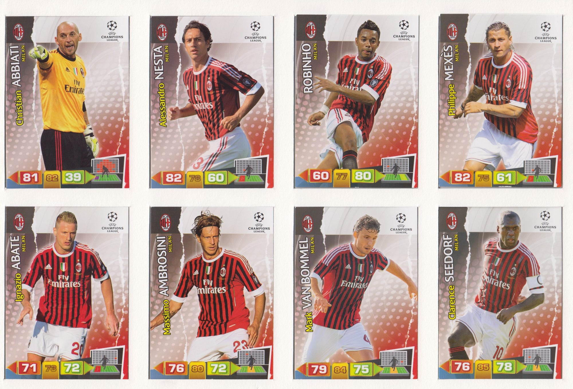 000. AC MILAN KOMPLETT SETT - CHAMPIONS LEAGUE 2011/12