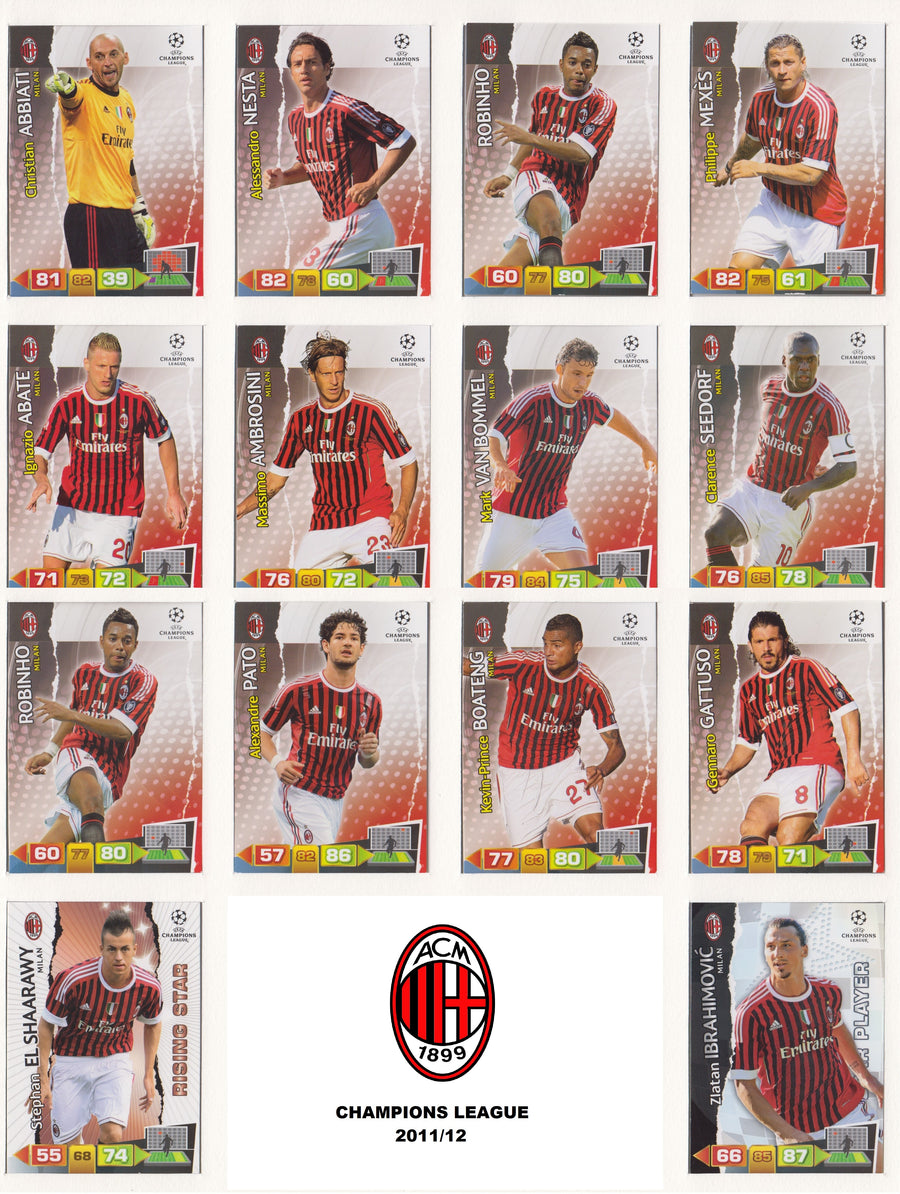 000. AC MILAN KOMPLETT SETT - CHAMPIONS LEAGUE 2011/12