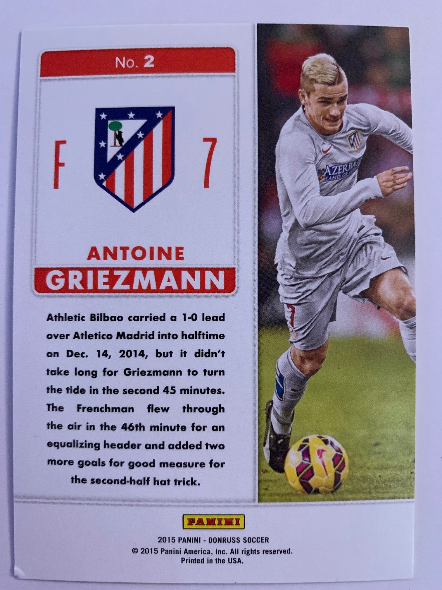 ANTOINE GRIEZMANN - ATLETICO MADRID - PANINI DONDRUSS - FANTASTIC FINISHERS #299