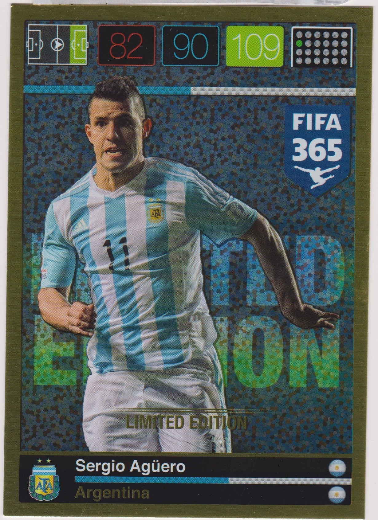 LE-2016. SERGIO AGUERO - ARGENTINA - LIMITED EDITION - STORFORMAT KORT