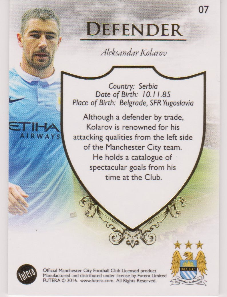007. ALEKSANDAR KOLAROV - CLUB BASE - MANCHESTER CITY