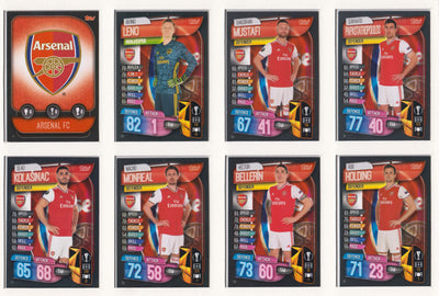 ARSENAL - KOMPLETT SETT MED TOPPS MATCH ATTAX EUROPA LEAGUE 2019/20 - UK EDITION