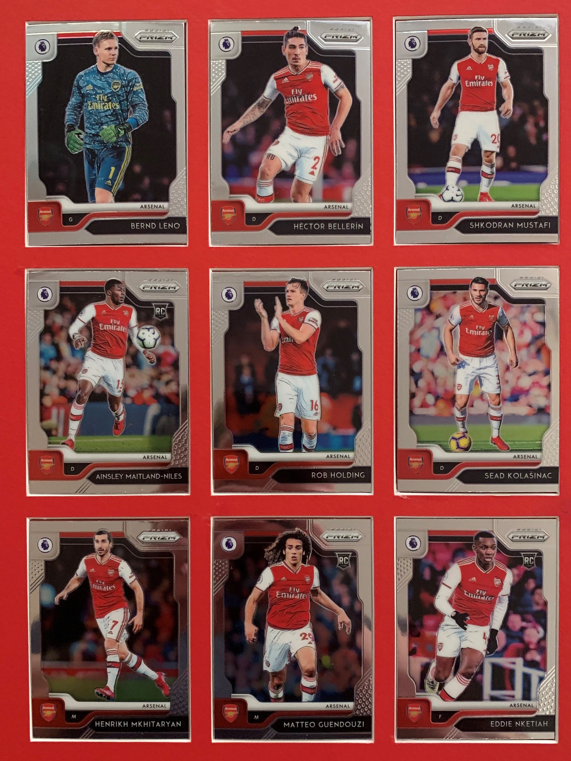 000. ARSENAL - KOMPLETT SETT MED PANINI PRIZM PREMIER LEAGUE 2019/20