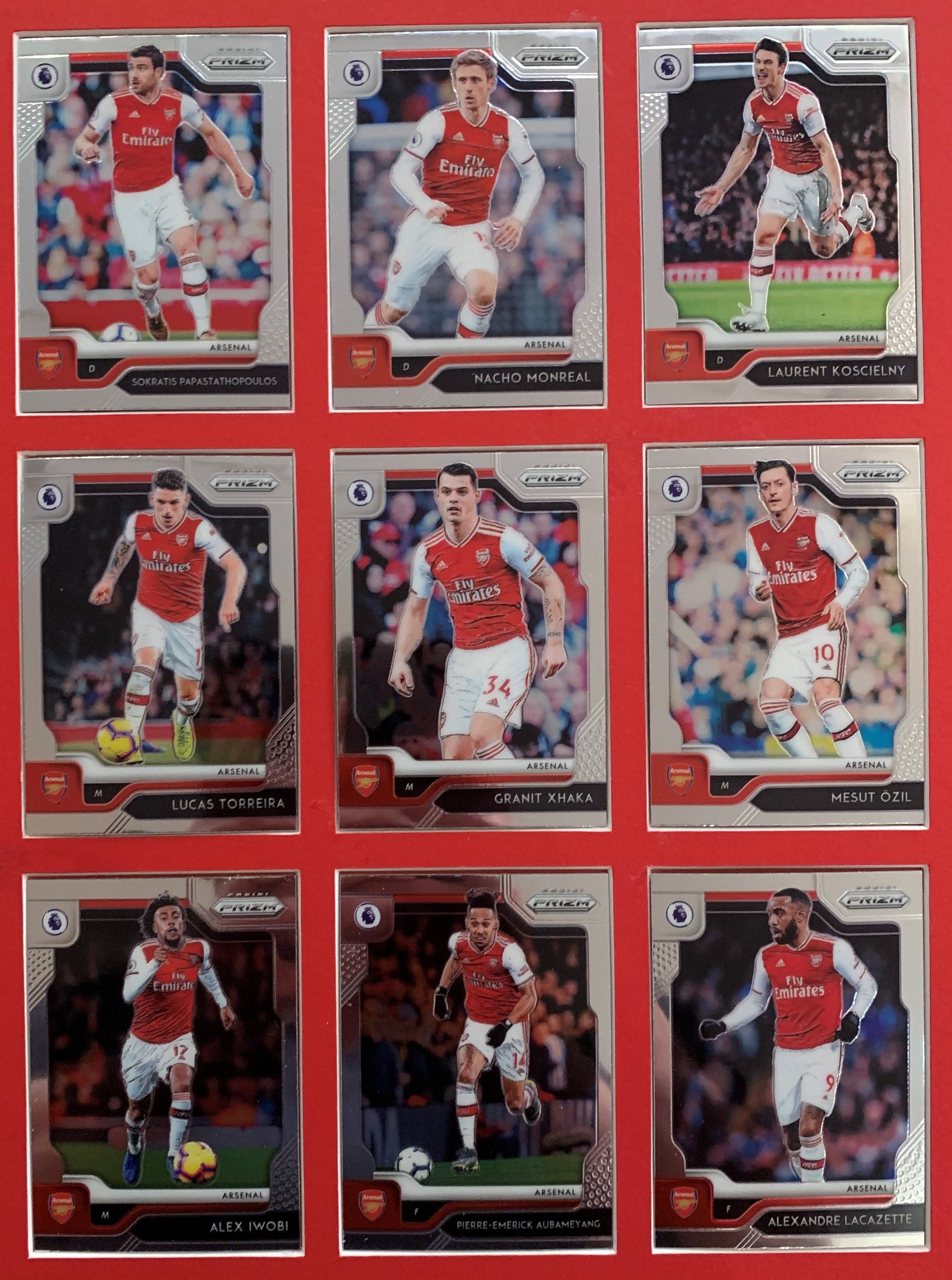 000. ARSENAL - KOMPLETT SETT MED PANINI PRIZM PREMIER LEAGUE 2019/20