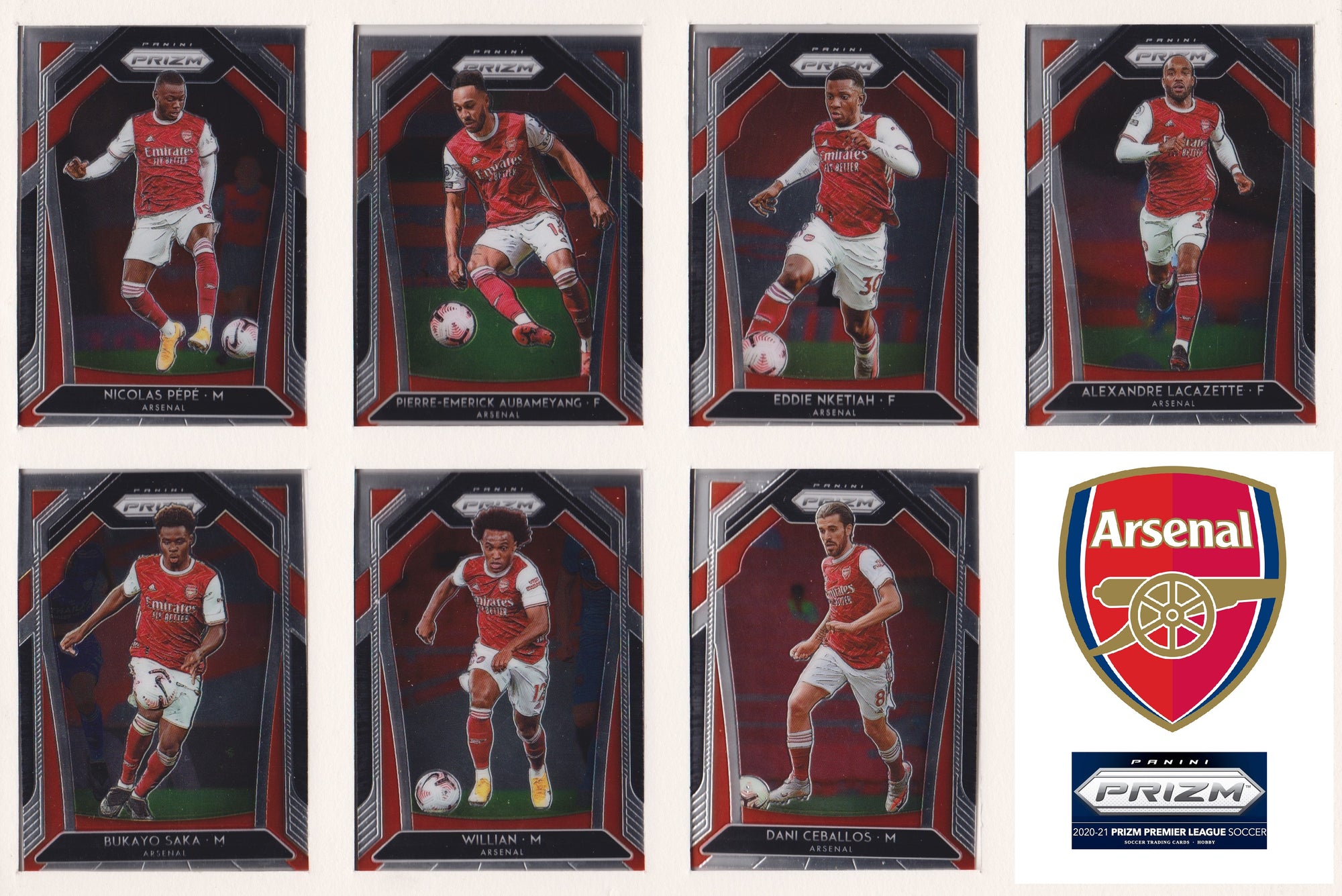 ARSENAL - KOMPLETT SETT MED PANINI PRIZM PREMIER LEAGUE 2020/21