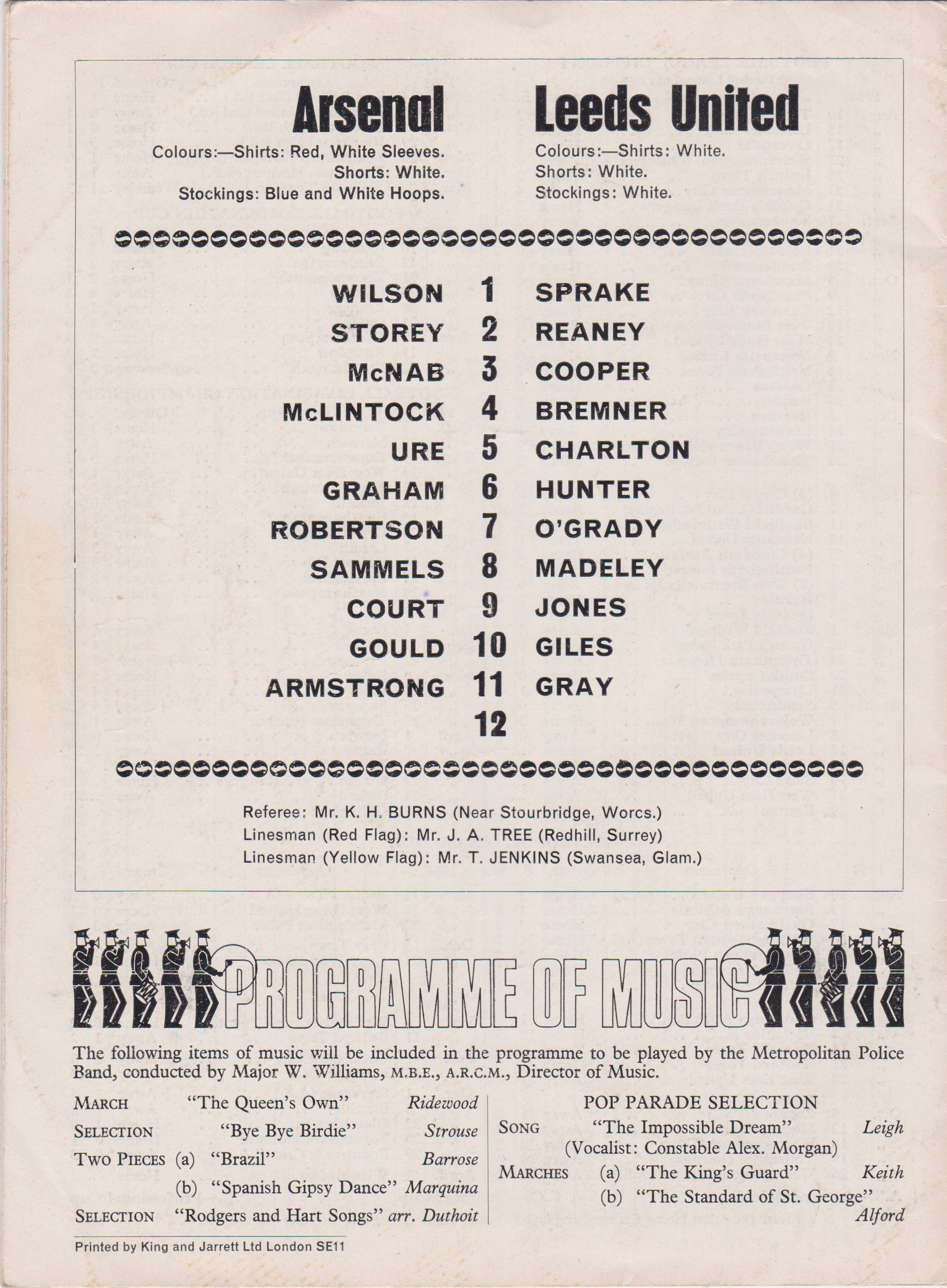 1969-12.4 - ARSENAL VS LEEDS UNITED