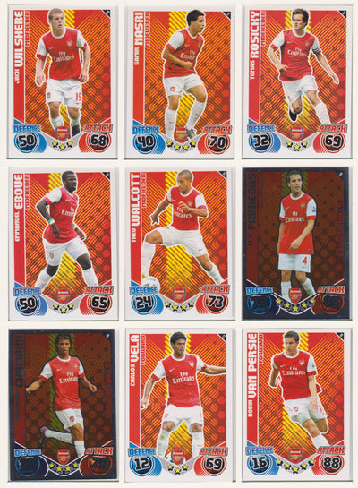 000. ARSENAL - KOMPLETT SETT MED TOPPS MATCH ATTAX PREMIER LEAGUE 2010/11