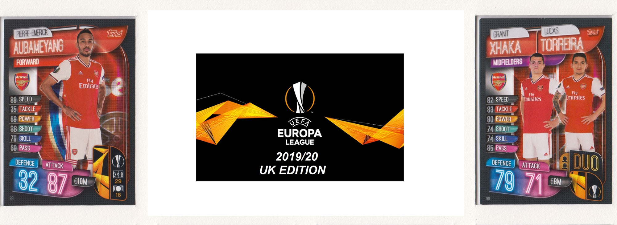 ARSENAL - KOMPLETT SETT MED TOPPS MATCH ATTAX EUROPA LEAGUE 2019/20 - UK EDITION