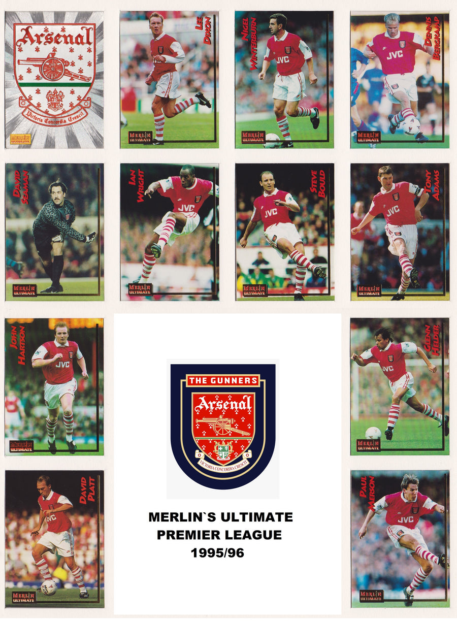 000. ARSENAL - KOMPLETT SETT MERLIN`S ULTIMATE 1995/96