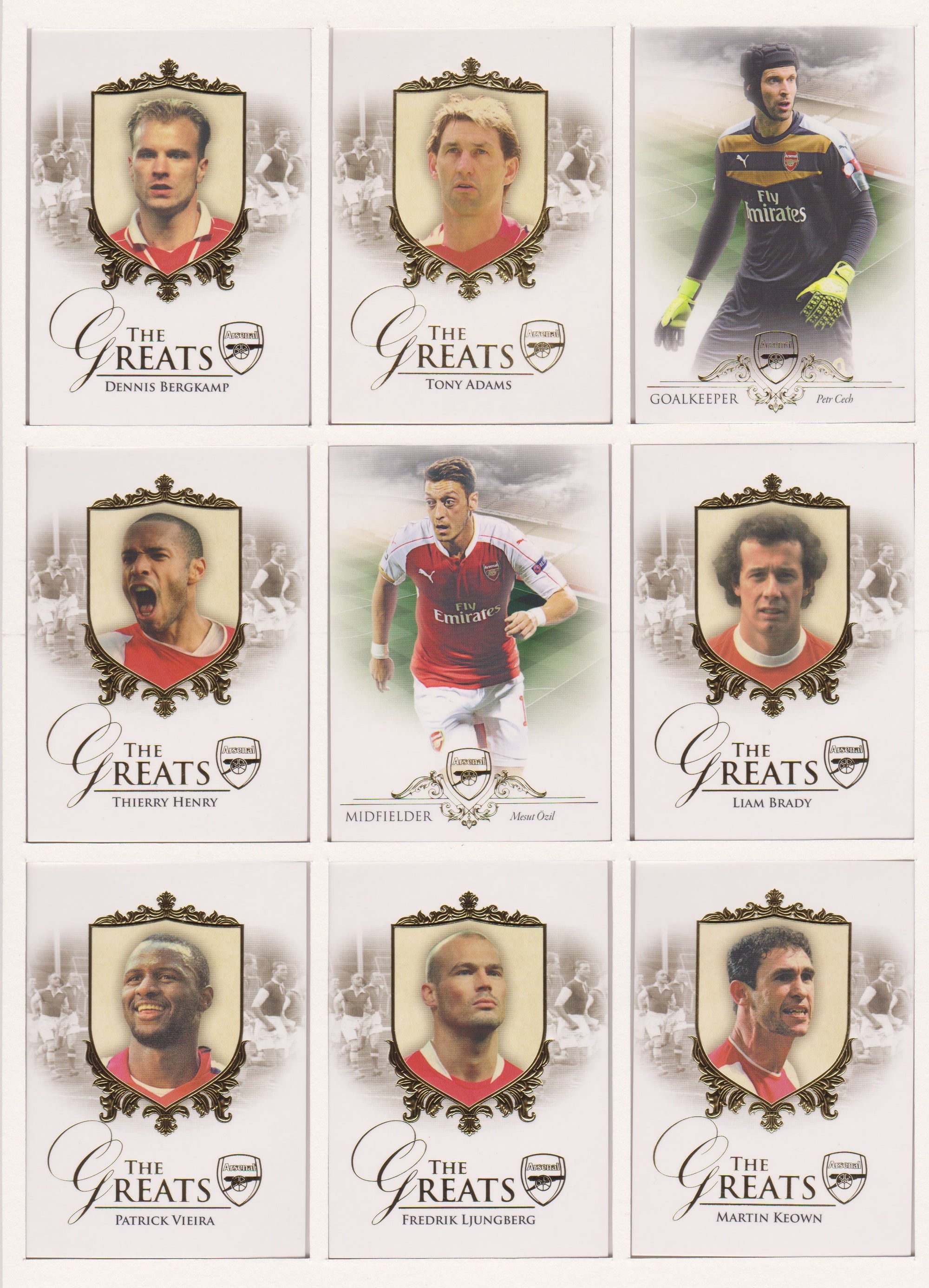 ARSENAL FUTERA 2016 - KOMPLETT SETT MED ALLE 50 BASEKORTENE