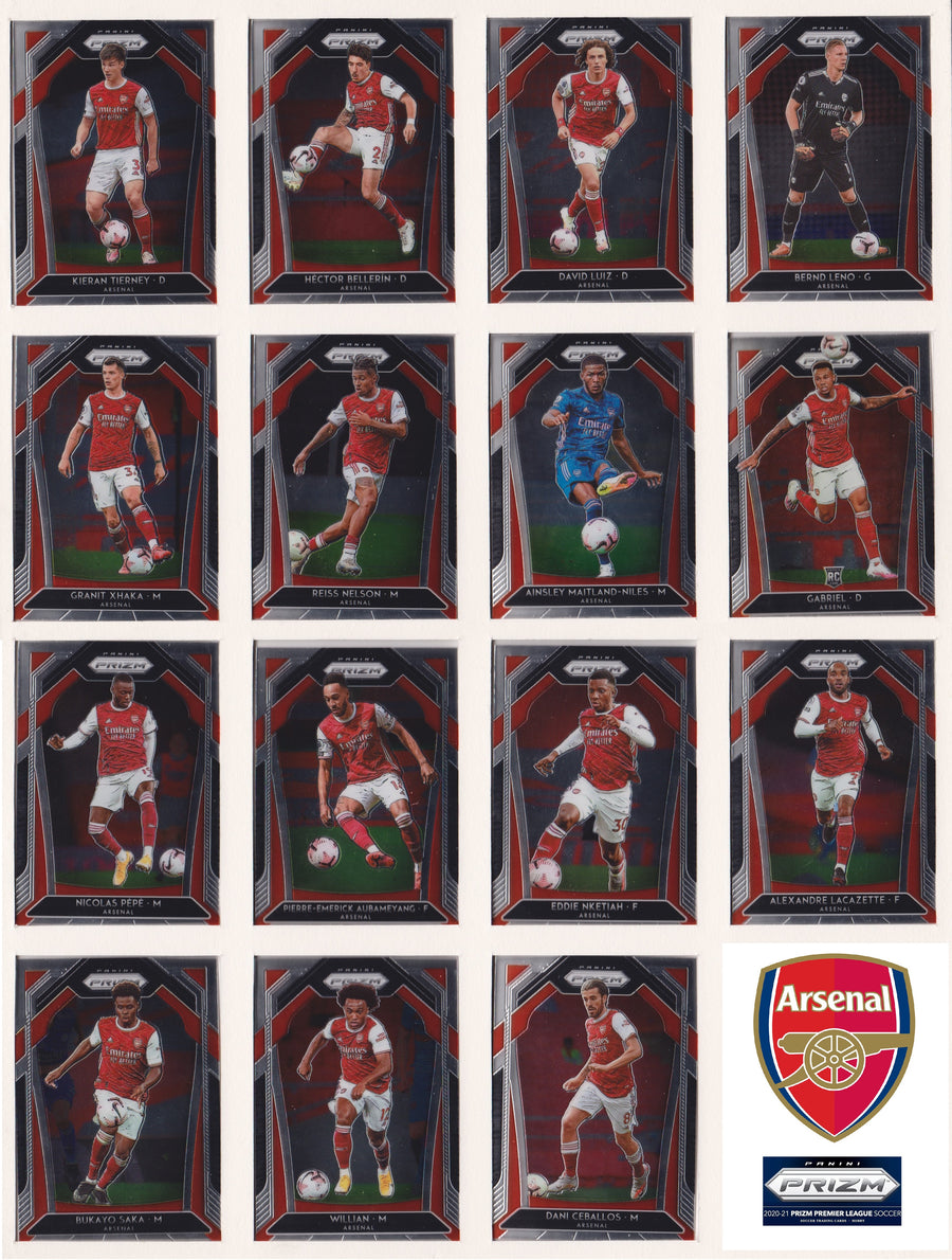 ARSENAL - KOMPLETT SETT MED PANINI PRIZM PREMIER LEAGUE 2020/21