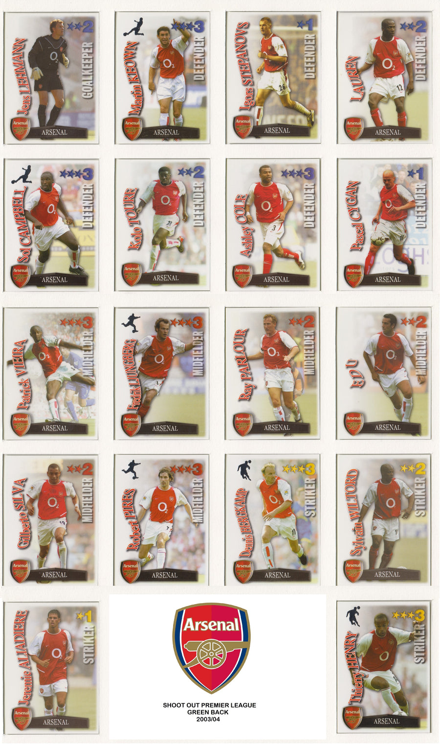 000. ARSENAL - SHOOT OUT PREMIER LEAGUE 2003/04