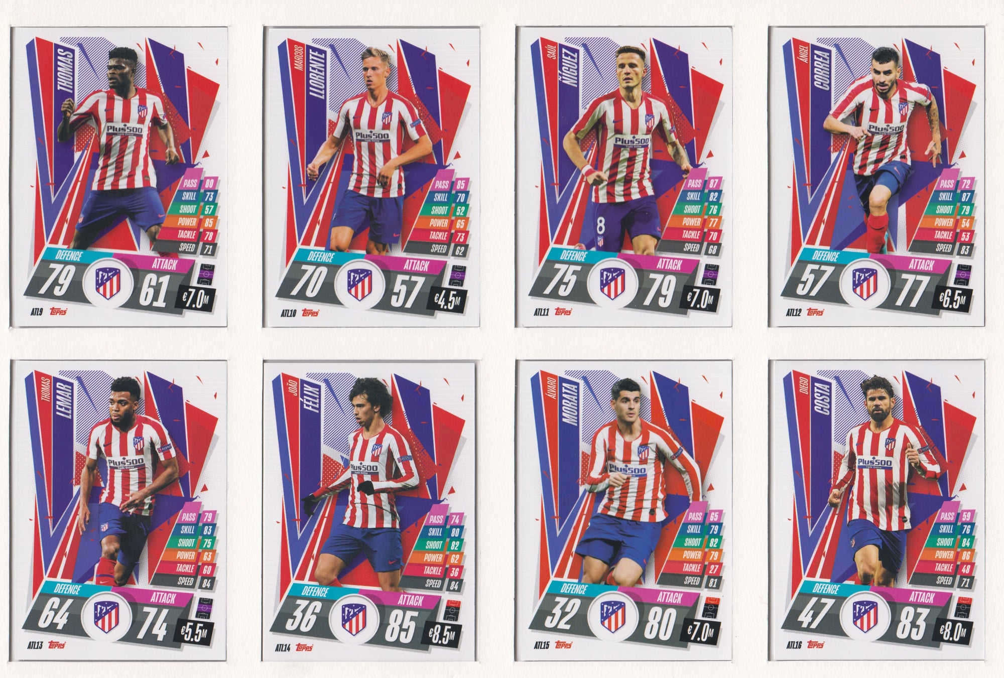 ATLETICO MADRID KOMPLETT SETT MED TOPPS CHAMPIONS LEAGUE 2020/21