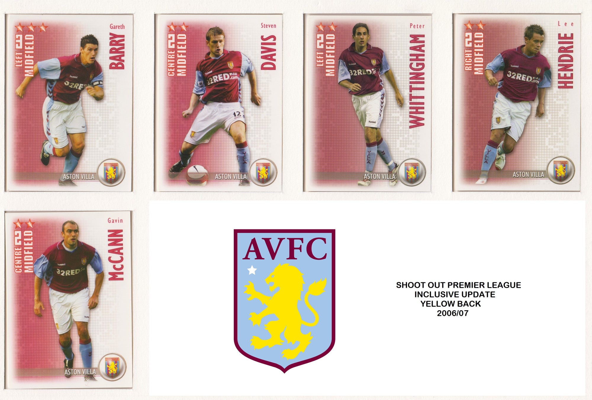 000. ASTON VILLA - KOMPLETT SETT MED SHOOT OUT PREMIER LEAGUE 2006/07 - INCL UPDATE