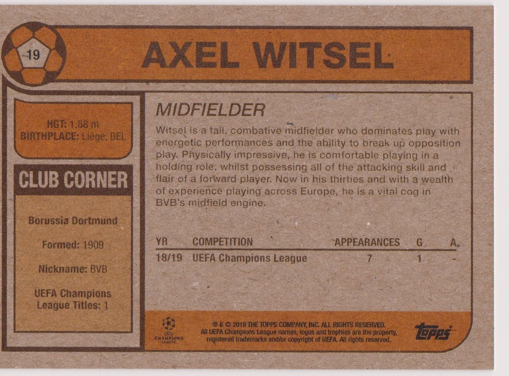 019. AXEL WITSEL - BORUSSIA DORTMUND - PR.434
