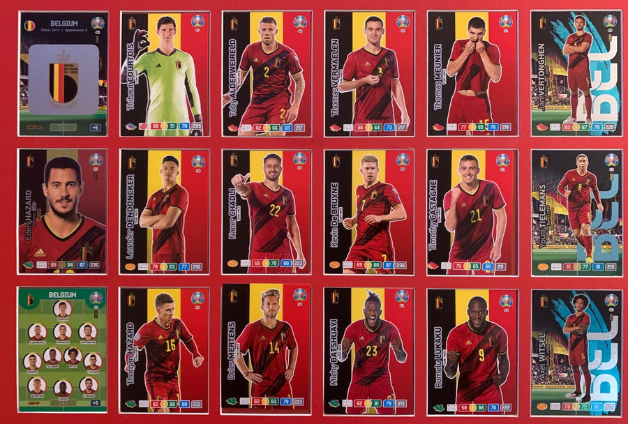 000. BELGIUM - KOMPLETT SETT MED 18 KORT - PANINI EURO 2020