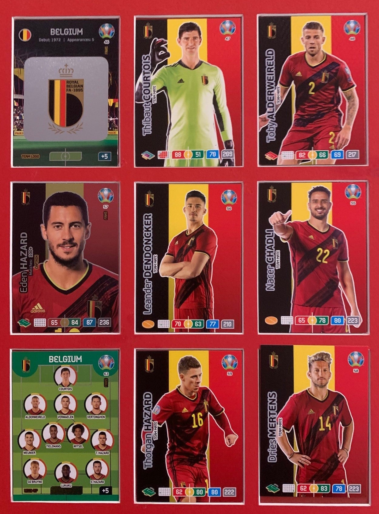 000. BELGIUM - KOMPLETT SETT MED 18 KORT - PANINI EURO 2020
