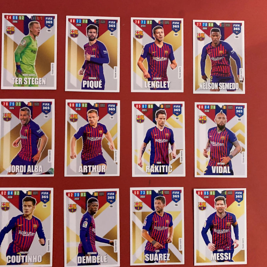 000. FC BARCELONA - KOMPLETT SETT TEAM MATES PANINI FIFA 365 ADRENALYN 2020