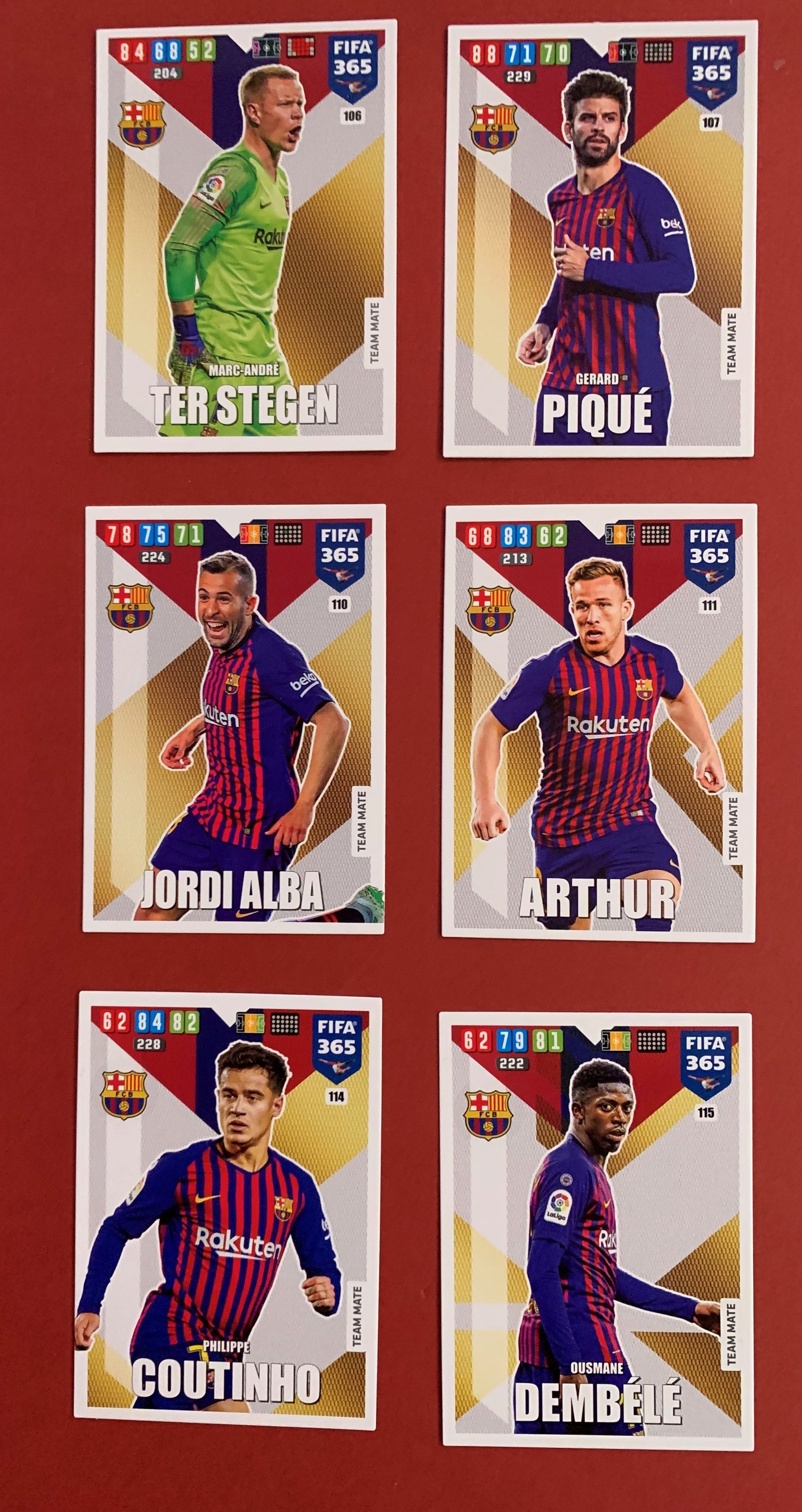 000. FC BARCELONA - KOMPLETT SETT TEAM MATES PANINI FIFA 365 ADRENALYN 2020