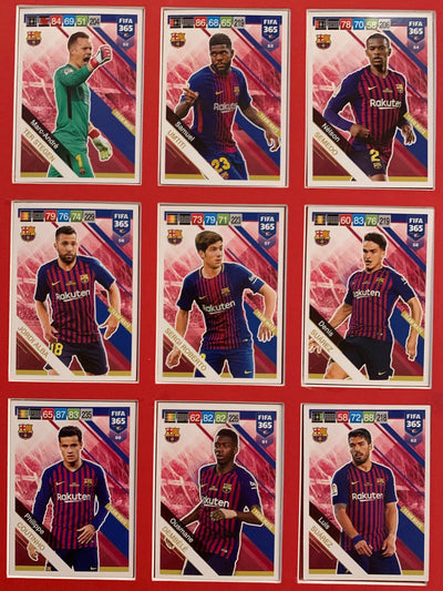 000. FC BARCELONA KOMPLETT SETT MED TEAM MATES + 3 GULLKORT FRA FIFA 2019