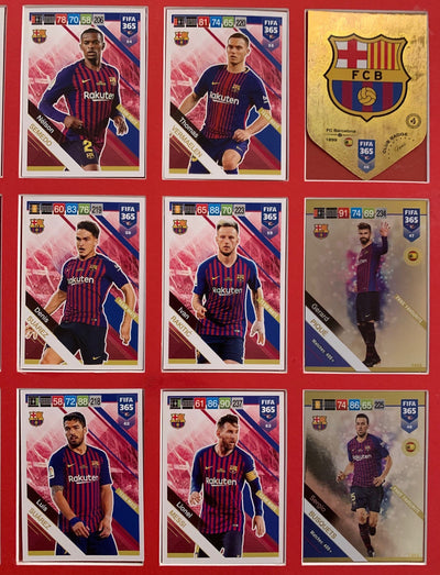 000. FC BARCELONA KOMPLETT SETT MED TEAM MATES + 3 GULLKORT FRA FIFA 2019