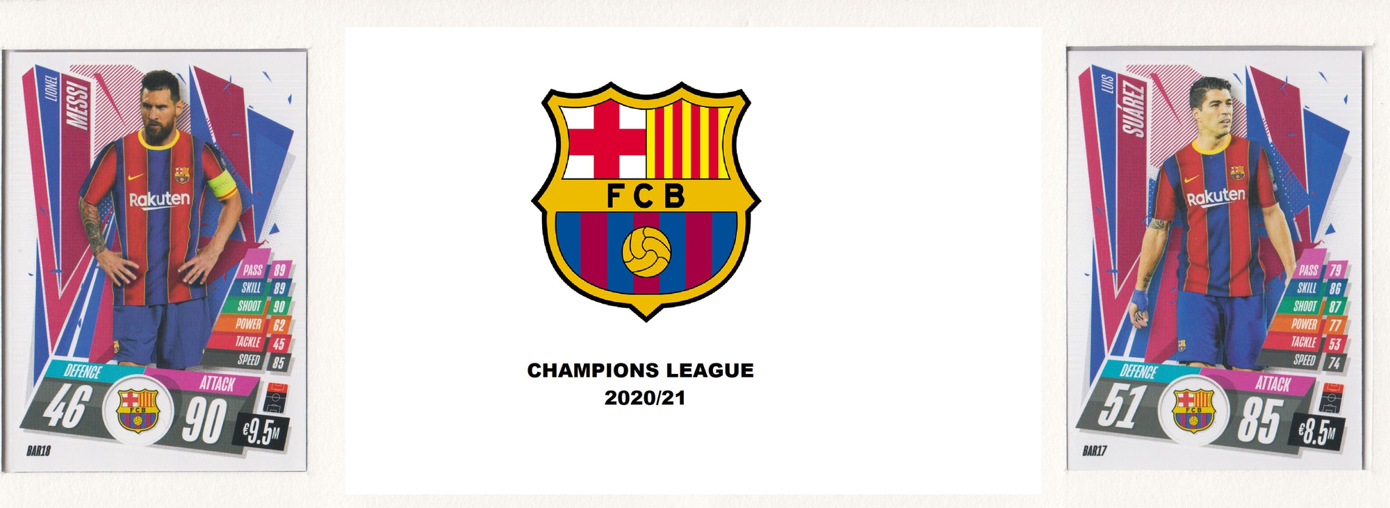 FC BARCELONA KOMPLETT SETT MED TOPPS CHAMPIONS LEAGUE 2020/21