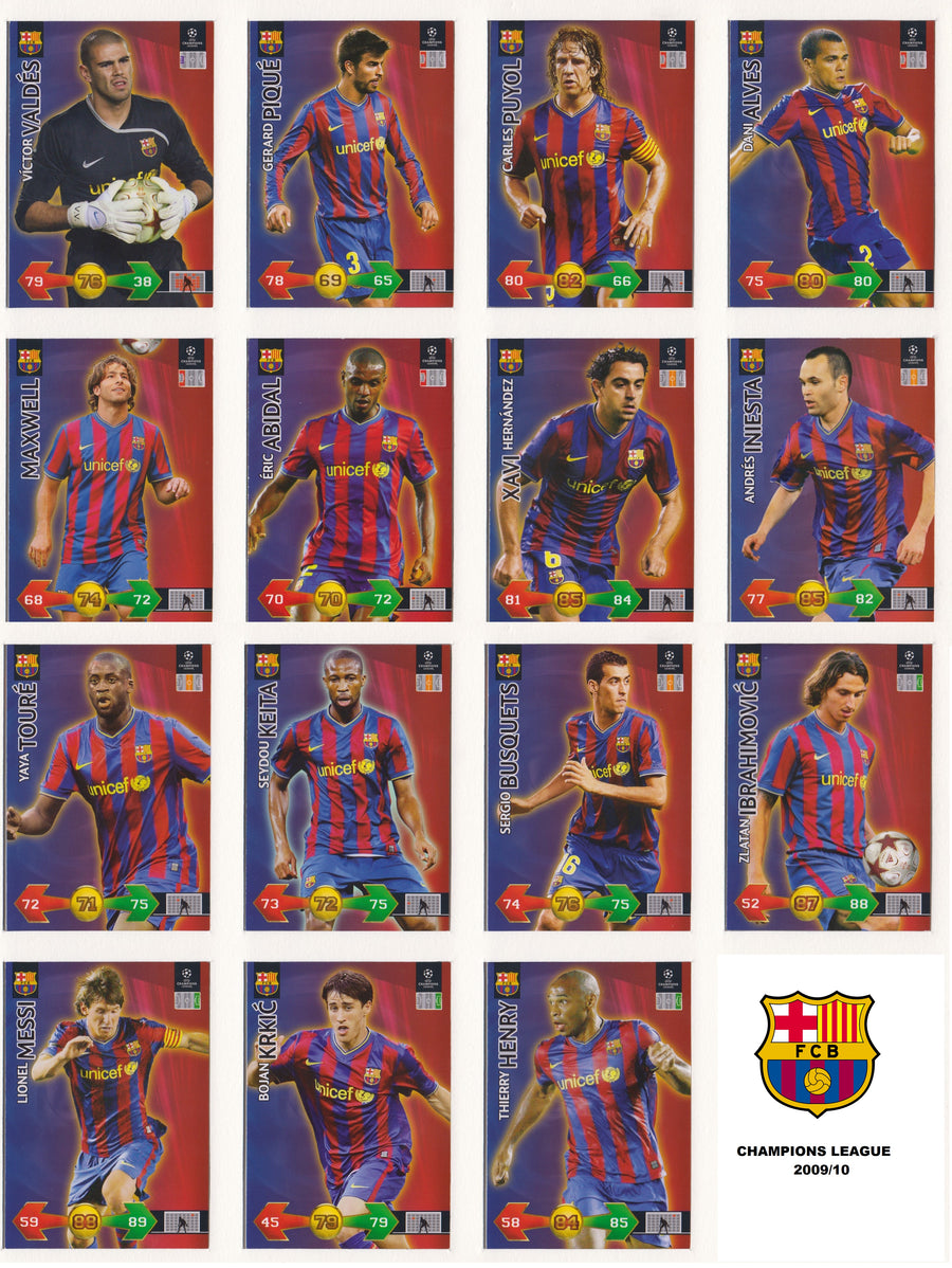 000. FC BARCELONA KOMPLETT SETT  "TEAM MATES" - CHAMPIONS LEAGUE 2009/10