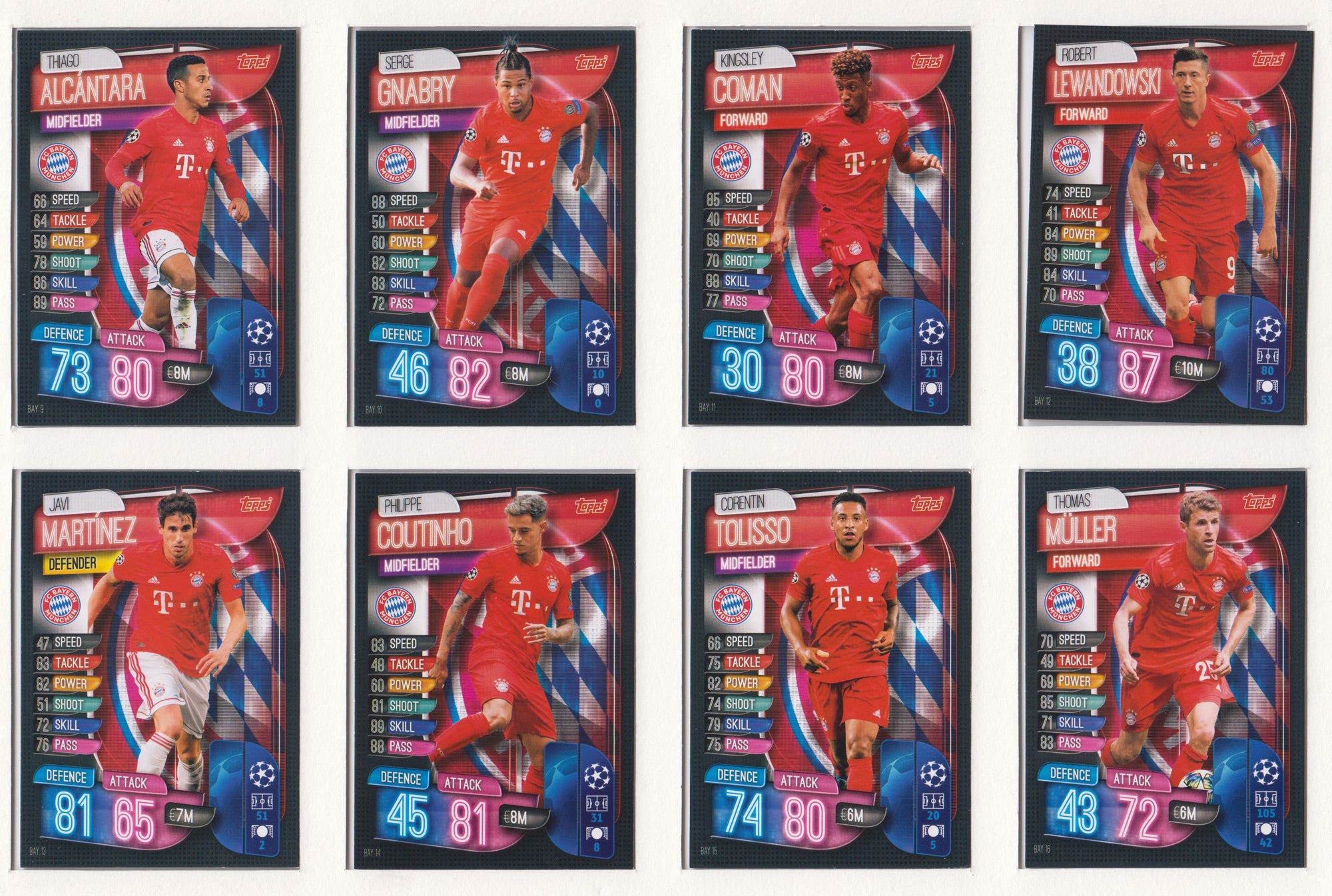 BAYERN MUNCHEN - KOMPLETT SETT MED TOPPS MATCH ATTAX CHAMPIONS LEAGUE 2019/20